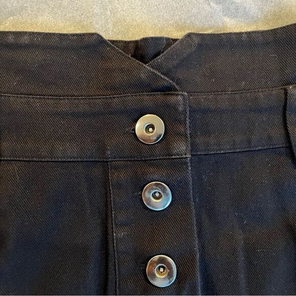 New Mi Ami Black Jean Denim Button Front Mini Skirt Sz M Women’s - Picture 3 of 10
